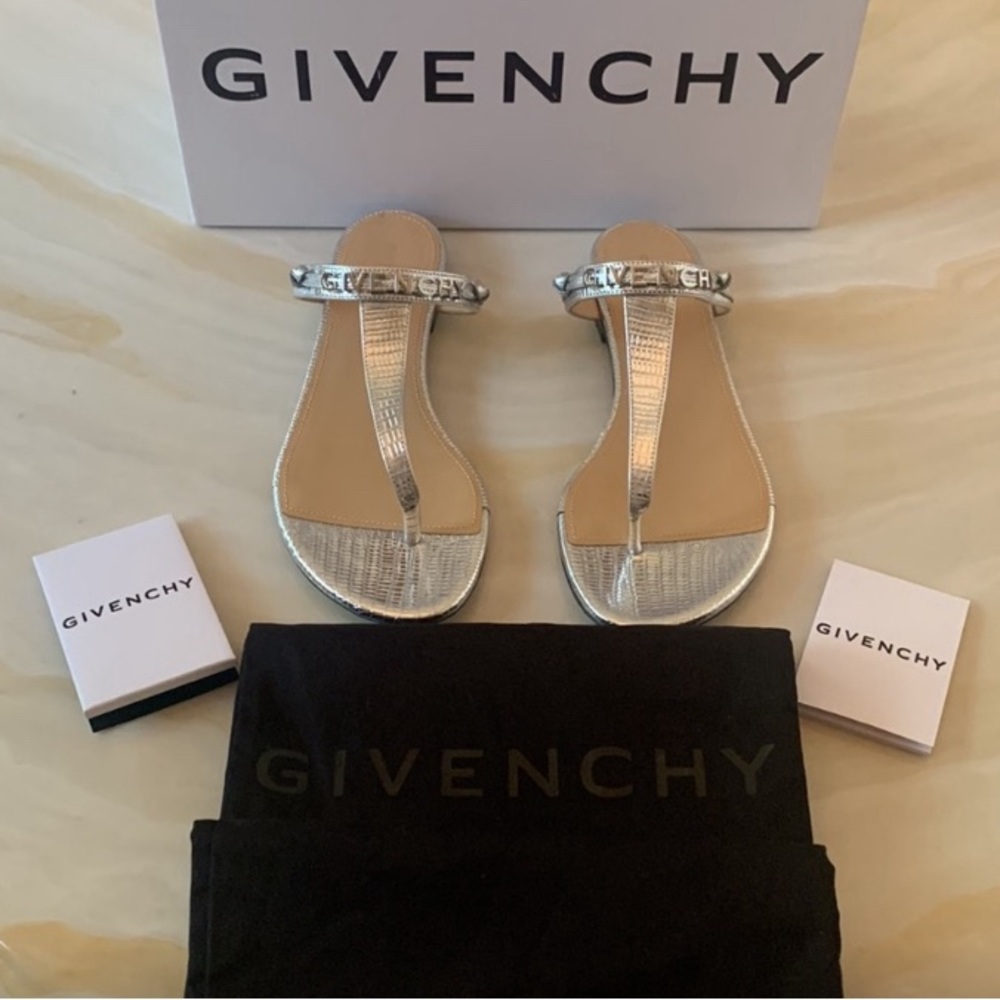 Authentic Givenchy Sandals In Silver Leather! Per… - image 2